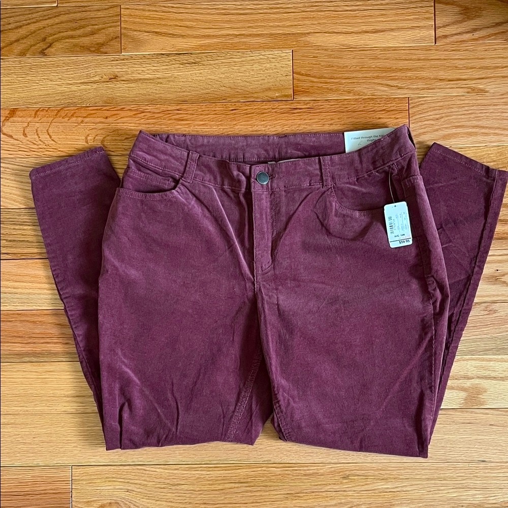 🆕 CJ Banks The Perfect Pant plum corduroy pants